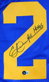 Eric Dickerson Signed Blue/Yellow Pro Style Jersey w/ HOF-Beckett W Hologram