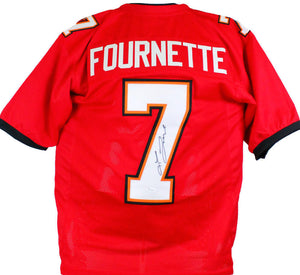 Leonard Fournette Autographed Red Pro Style Jersey- JSA W Auth *7