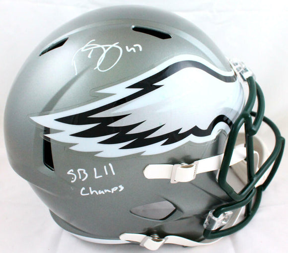 Darren Sproles Signed Eagles F/S Flash Speed Helmet w/SB Champs-Beckett W Holo