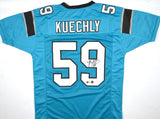 Luke Kuechly Autographed Teal Pro Style Jersey-Beckett W Hologram *Black