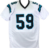 Luke Kuechly Autographed White Pro Style Jersey-Beckett W Hologram *Silver