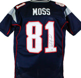 Randy Moss Autographed Blue Pro Style Jersey-Beckett W Hologram *Black