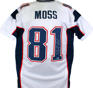 Randy Moss Autographed White Pro Style Jersey-Beckett W Hologram *Silver