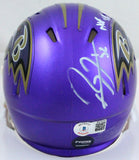 Ray Lewis Autographed Ravens Flash Speed Mini Helmet w/HOF-Beckett W Hologram