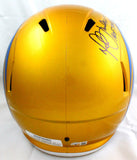 Marshall Faulk Autographed Rams F/S Flash Speed Helmet w/3 Insc.-BAW Hologram