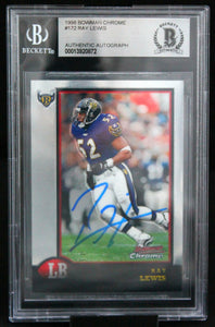 1998 Bowman Chrome #172 Ray Lewis Baltimore Ravens BAS Autograph 10