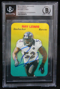 2013 Topps Archive 1970 Glossy #19 Ray Lewis Ravens BAS Autograph 10