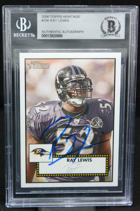 2006 Topps Heritage #296 Ray Lewis Baltimore Ravens BAS Autograph 10