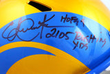 Eric Dickerson Autographed Rams Flash Speed F/S Helmet w/2 Insc.-BeckettW Holo