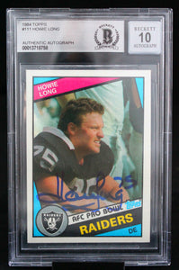 1984 Topps #111 Howie Long Auto Oakland Raiders BAS Autograph 10