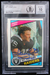 1984 Topps #111 Howie Long Auto Oakland Raiders BAS Autograph 10