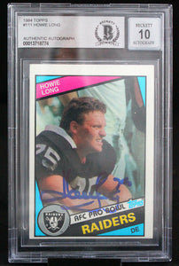 1984 Topps #111 Howie Long Auto Oakland Raiders BAS Autograph 10