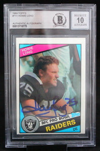 1984 Topps #111 Howie Long Auto Oakland Raiders BAS Autograph 10