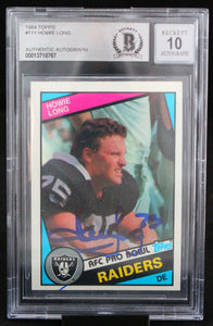 1984 Topps #111 Howie Long Auto Oakland Raiders BAS Autograph 10