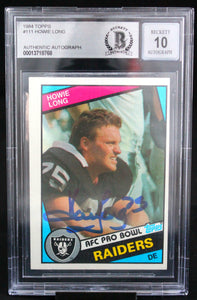 1984 Topps #111 Howie Long Auto Oakland Raiders BAS Autograph 10