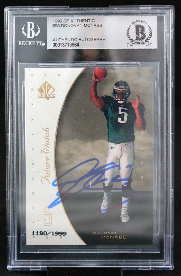 1999 SP Authentic #95 Donovan McNabb Eagles BAS Autograph 10