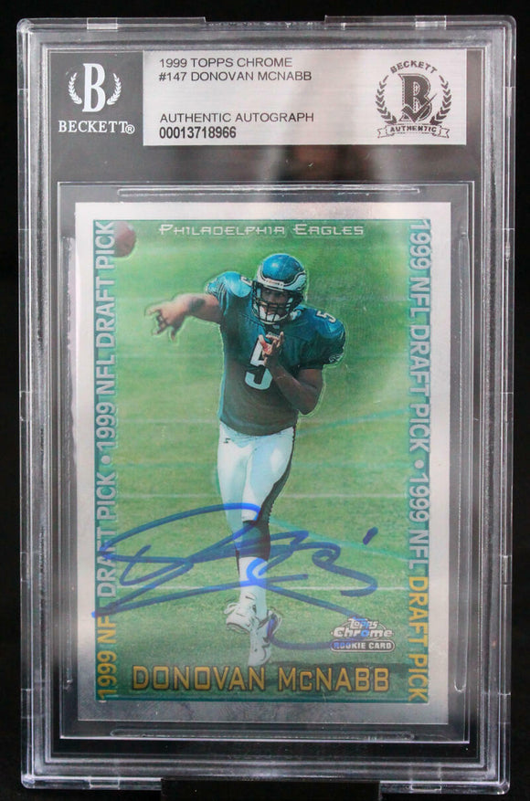 1999 Topps Chrome #147 Donovan McNabb Eagles BAS Autograph 10