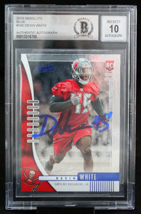 2019 Absolute Blue #190 Devin White Tampa Bay Buccaneers BAS Autograph 10