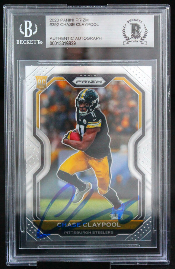 2020 Panini Prizm #392 Chase Claypool Pittsburgh Steelers BAS Auto 10