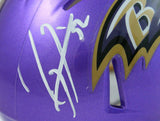 Ray Lewis Autographed Baltimore Ravens Flash Speed Mini Helmet-Beckett W Holo