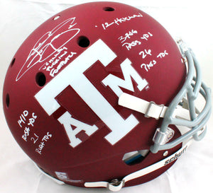 Johnny Manziel Signed Texas A&M Schutt F/S Authentic Helmet W/6 Insc-BAW Holo