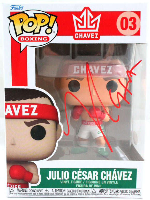 Julio Cesar Chavez Autographed Funko Pop Figurine #03- JSA W *Red