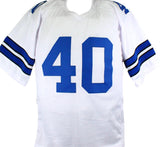 Bill Bates Autographed White Pro Style Jersey w/ 3x SB Champ-Beckett Auth*Silver