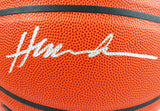 Ralph Sampson/Hakeem Olajuwon Autographed Wilson NBA Basketball-JSA W *Silver