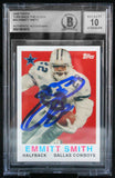 2008 Topps Turn Back The Clock #34 Emmitt Smith Auto Cowboys BGS Autograph 10