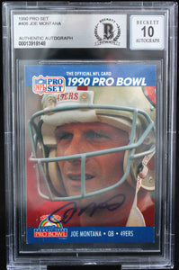 1990 Pro Set #408 Joe Montana Auto San Francisco 49ers BAS Autograph 10