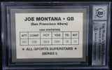 1989-90 All-Sport Superstars #SERIES 1 Joe Montana SF 49ers BAS Autograph 10