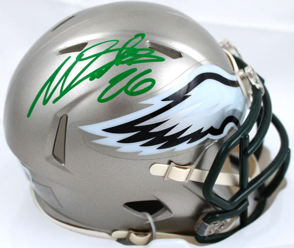 Miles Sanders Autographed Phil. Eagles Flash Speed Mini Helmet-BeckettW Hologram