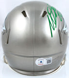 Miles Sanders Autographed Phil. Eagles Flash Speed Mini Helmet-BeckettW Hologram