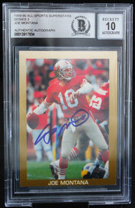 1989-90 All-Sport Superstars #SERIES 3 Joe Montana SF 49ers BAS Autograph 10