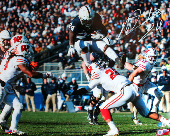 Miles Sanders Autographed Penn State 16x20 HM Jump Photo-Beckett W Hologram