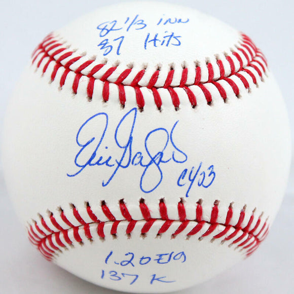 Eric Gagne Autographed Rawlings OML Baseball w/5 Insc.- Beckett W Hologram *Blue