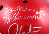 White Owens Sims Autographed OU F/S Schutt Authentic Helmet w/Insc - JSA W Auth