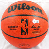 M.Johnson/J.Worthy/J.West Signed Official NBA Wilson Basketball-Beckett W Holo