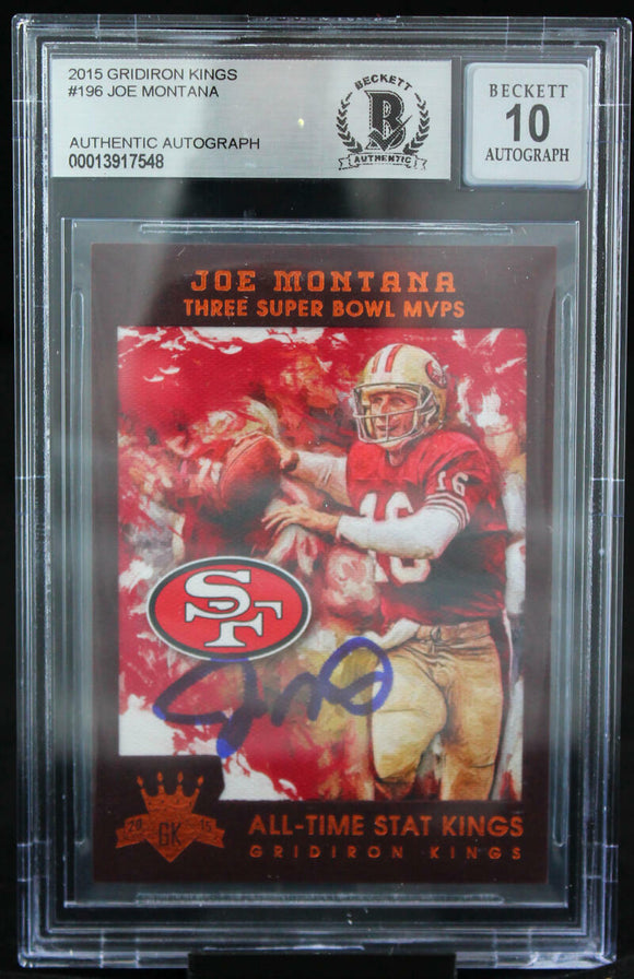 2015 Gridiron Kings #196 Joe Montana Auto San Francisco 49ers BAS Autograph 10