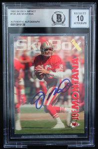 1993 Skybox Impact #139 Joe Montana Auto Kansas City Chiefs BAS Autograph 10