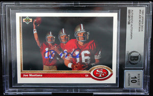 1991 Upper Deck #54 Joe Montana Auto San Francisco 49ers BAS Autograph 10