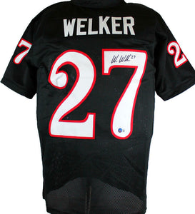 Wes Welker Autographed Black College Style Jersey-Beckett W Hologram *Black