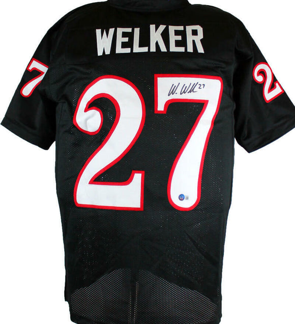 Wes Welker Autographed Black College Style Jersey-Beckett W Hologram *Black