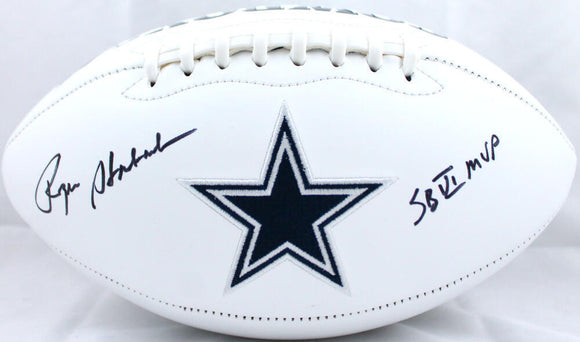 Roger Staubach Autographed Dallas Cowboys Logo Football w/SB MVP-Beckett W Holo