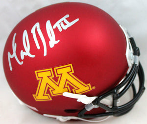 Marion Barber Autographed Minnesota Gophers Schutt Mini Helmet-Beckett W Holo