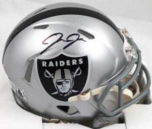 Josh Jacobs Autographed Las Vegas Raiders Speed Mini Helmet-Beckett W Hologram