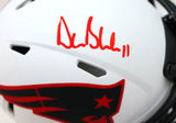 Drew Bledsoe Signed New England Patriots Lunar Speed Mini Helmet-Beckett W Holo