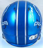 D'Andre Swift Autographed Detroit Lions Flash Speed Mini Helmet-Beckett W Holo