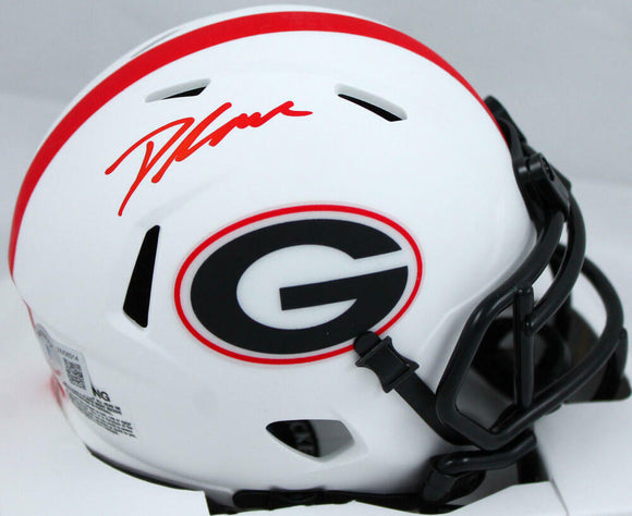 D'Andre Swift Autographed Georgia Bulldogs Lunar Speed Mini Helmet-BeckettW Holo