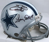 Emmitt Smith/Tony Dorsett Autographed Dallas Cowboys Mini Helmet-Beckett W Holo